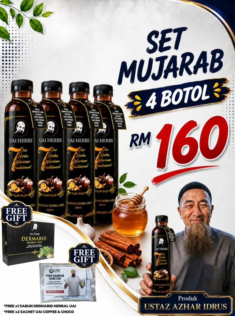 Set Mujarab - 4 botol Jus UAI Herbs, RM160